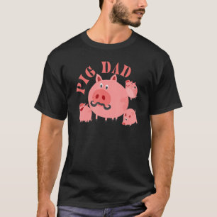 メンズブタパパボーイズ農場動物、かわいい豚の恋人ファーム Tシャツ