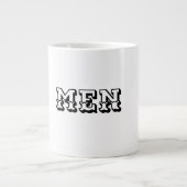 メンズブラックカラー文字スタイルジャンボスペシャルティマグカップ ジャンボコーヒーマグカップ (正面)