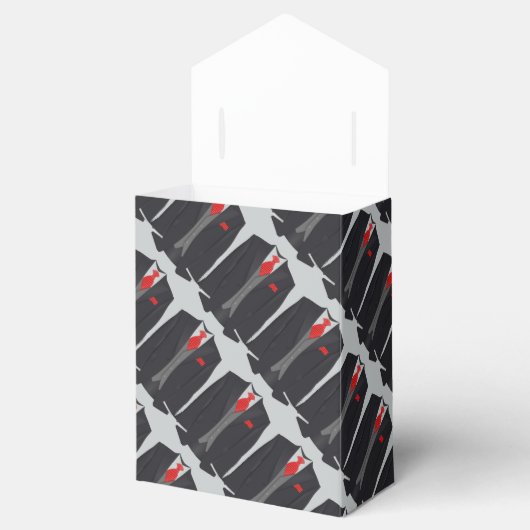 メンズブラックスーツとレッドタイのテント景品ボックス フェイバーボックス (オープン)