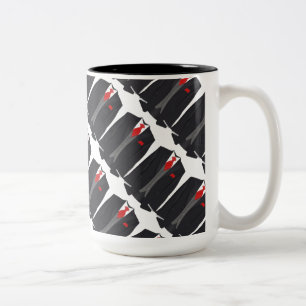 メンズブラックスーツとレッドタイホワイトコーヒーマグ ツートーンマグカップ