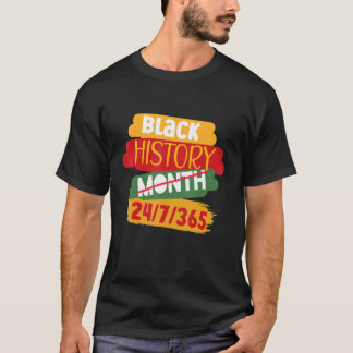 メンズブラック歴史月247365ブラックヒストリAppa Tシャツ