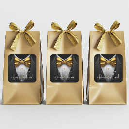 メンズブラック金ゴールドタキシード誕生日パーティー スクエアシール