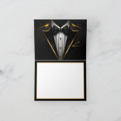 メンズブラック金ゴールド誕生日パーティー サンキューカード (内部)