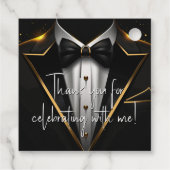 メンズブラック金ゴールド誕生日パーティー フェイバータグ (裏面)