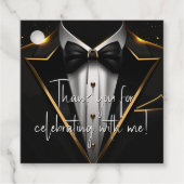 メンズブラック金ゴールド誕生日パーティー フェイバータグ (正面)