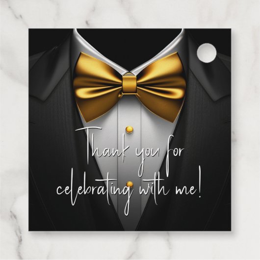 メンズブラック金ゴールド誕生日 フェイバータグ (裏面)