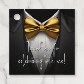 メンズブラック金ゴールド誕生日 フェイバータグ (正面)