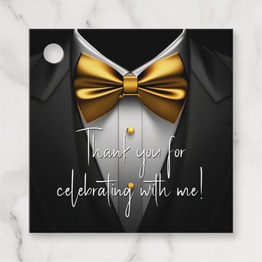 メンズブラック金ゴールド誕生日 フェイバータグ (正面)