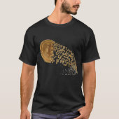 メンズブラック金ゴールドBitcoin Cryptocurrency Tシャツ (正面)
