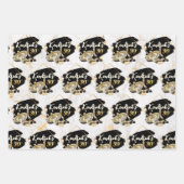 メンズブラック&金ゴールドカジノ30th Birthday ラッピングペーパーシート (正面)