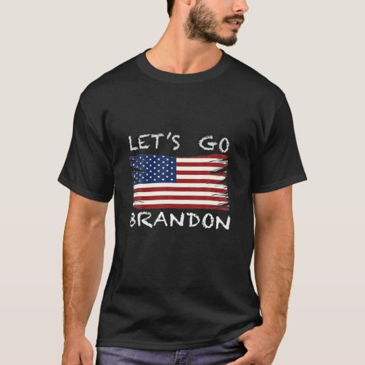 メンズブラック – Let's Go Brandon Tee Conservative US Tシャツ (正面)
