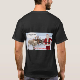 メンズブラックteeメリークリスマスサンタブタ tシャツ