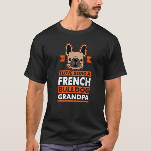 メンズブルフランスのドッググランパ犬のオーナーブフランスのルド Tシャツ (正面)