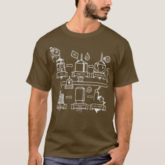 メンズブルーイングビールプロセス男性へクラフトビールT Tシャツ