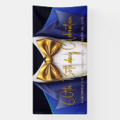 メンズブルー王室の金ゴールドタキシード誕生日パーティー 横断幕 (縦)