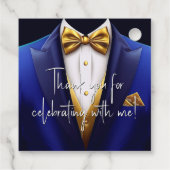 メンズブルー王室の金ゴールド誕生日パーティー フェイバータグ (裏面)