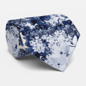 メンズブルー結婚フローラネクタイ ネクタイ (ロール)
