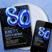 メンズブルー誕生日招待状 招待状