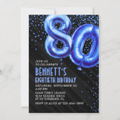 メンズブルー誕生日招待状 招待状 (正面)