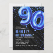 メンズブルー90th誕生日招待状 招待状 (正面)