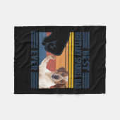 メンズブ最高のリタニースパニエル犬パパエバおもしろい犬 フリースブランケット (正面(横))