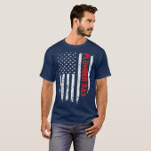 メンズプラムパパアメリカ国旗の父親日 Tシャツ (正面フル)