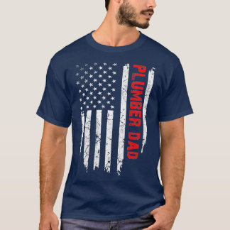 メンズプラムパパアメリカ国旗の父親日 Tシャツ