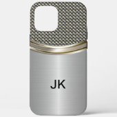 メンズプロフェッショナルモノグラムメタリックルック Case-Mate iPhoneケース (裏面)