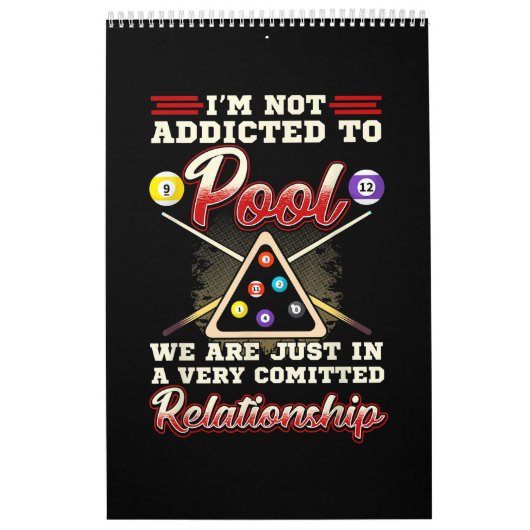 メンズプールプレーヤー8ボールビリヤード射撃、 発砲プール カレンダー (カバー)