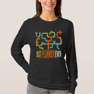 メンズプ最高のルマーの水道管配管配管機 Tシャツ