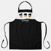 メンズヘアスタイルイラストレーション理容師美容師 エプロン (正面)