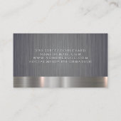 メンズヘアヒゲのアイコン | メタリックブラシ付き背景 名刺 (裏面)