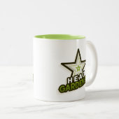 メンズヘッドガーデナーコーヒーマグ – 緑 ツートーンマグカップ (正面右)