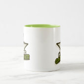 メンズヘッドガーデナーコーヒーマグ – 緑 ツートーンマグカップ (中央)