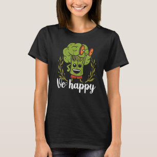 メンズベハッピーベハッピーブロッコリーダンベルビーガンVeg Tシャツ