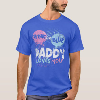 メンズベビーシャワーパパピンクまたはブルーパパあなたを愛している Tシャツ