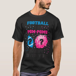 メンズベビージェンダーがシャツサッカーまたはポムポムを明らかにする Tシャツ
