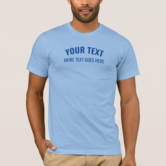 メンズベビーブルーショートスリーブトップエレガントモダン Tシャツ (正面)