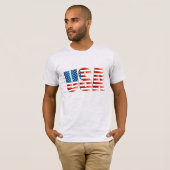 メンズベラキャンバスTシャツ – USA国旗Tシャツ Tシャツ (正面フル)