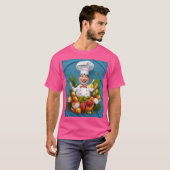 メンズベーシックなTシャツとハッピーシェフ Tシャツ (正面フル)