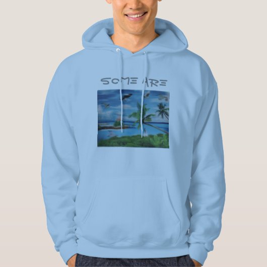 メンズベーシックカスタムフード付きスウェットシャツ パーカ (正面)