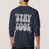 メンズベーシッククルーネックのスウェットシャクラシックツ、心地よい スウェットシャツ (裏面)