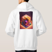 メンズベーシックフードのスウェットシャツ パーカ (裏面)