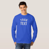 メンズベーシック長袖深い王室のブルーモダン Tシャツ (正面フル)