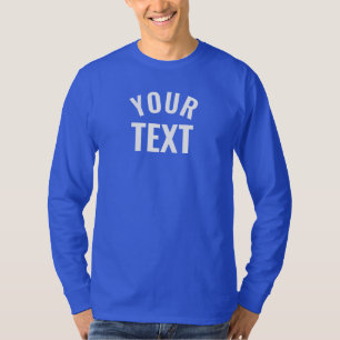 メンズベーシック長袖深い王室のブルーモダン Tシャツ