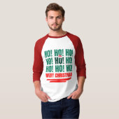 メンズベーシック3/4スリーブラグランクリスマスTシャツ Tシャツ (正面フル)