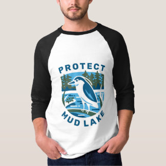 メンズベーシック3/4スリーブラグランTシャツブルーロゴ Tシャツ