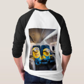 メンズベーシック3/4スリーブラグランTシャツ：快適 Tシャツ (裏面)