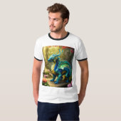 メンズベーシックRinger Tシャツドラゴンお洒落Tシャツ Tシャツ (正面フル)