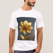 メンズベーシックTシャツプリンターの花 Tシャツ (正面)